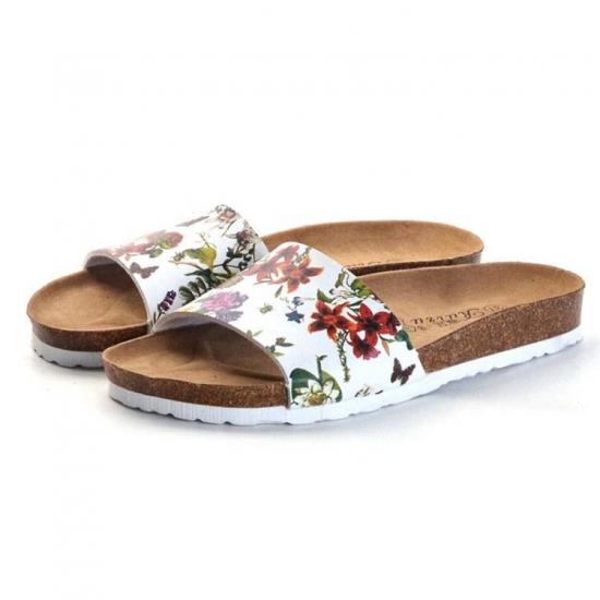 DM-TX-137 | Ladies Slippers and Sandals Cork Flower Printing - Jinjiang Dingmao Shoes Co., Ltd.